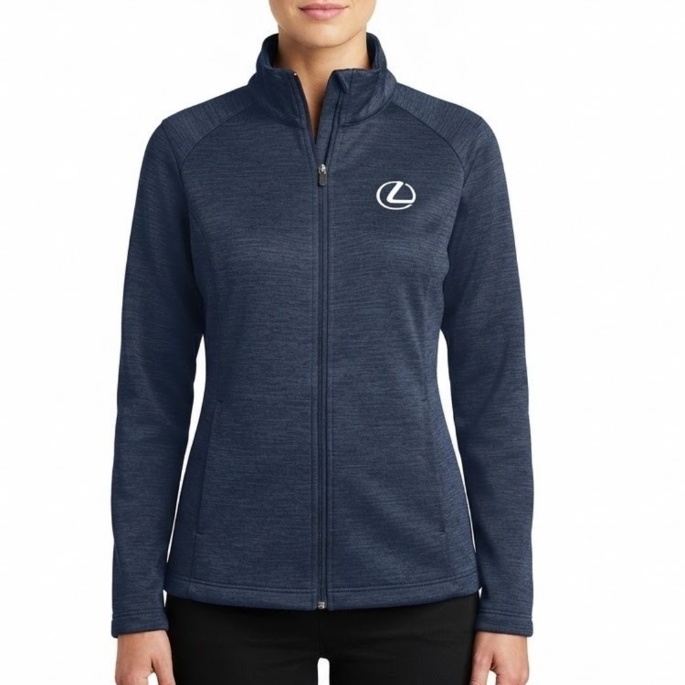 Port Authority Lexus Full Zip Jacket Navy Blue Heathered Ladies Medium